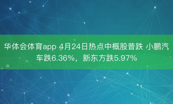 华体会体育app 4月24日热点中概股普跌 小鹏汽车跌6.36%，新东方跌5.97%